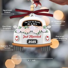 Wedding Gifts for Couples 2025 – Wood Hanging Ornament for 2025 Car Style 2