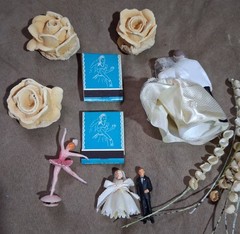 Vintage Wedding Cake Toppers Roses N More ! Early 60s