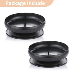 Set of 2 Black Iron Pillar Candle Holders Spike Holder 2 Pcs,