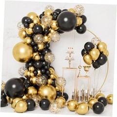 Black and Gold Balloons, 2026 Graduation 5 Inch+10 Inch+12 Inch+18 Inch