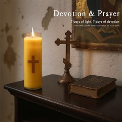 Mosroad Pure Beeswax Prayer Candles – 7 Day Devotional Candles In Glass 100