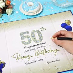 60th Birthday Party Decor Alternative Signature Guest Book for Men Women