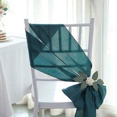 10 Peacock Teal Satin CHAIR SASHES Ties Bows Wedding Ceremony Reception