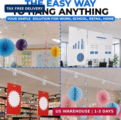 Gluposti Drop Ceiling Grid Clips for Hanging with S Hooks, Clear, 50 Pieces | Pl