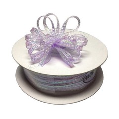 1/8″ 50 Yards Organza Iridescent Center with String Pull Ribbon Bow BLACK