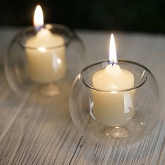 24 pcs Clear Glass Globe Votive Candle Holders for Wedding Party Centerpieces