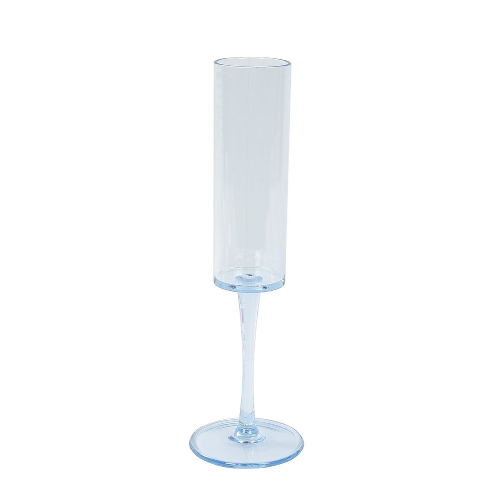 6 Cylindrical 6 oz Reusable Plastic Champagne Flute Glasses Party Events