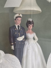 NEW Vintage 1950s Bride and Groom Wedding Cake Topper Soldier Pfeil & Holing NOS