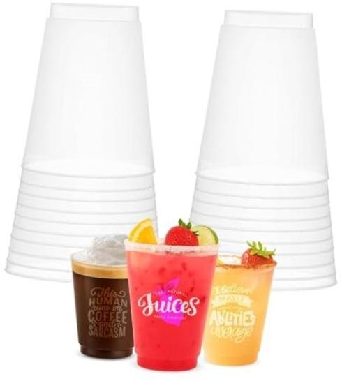 Concession Essentials – 12oz Frost Flex Plastic Cups – Shatterproof 12oz-50ct