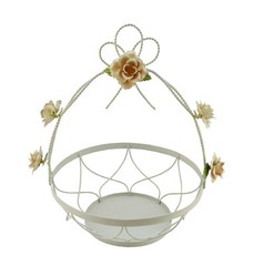 Metal Floral Centerpiece Vegetable / Fruit Holder with Handle