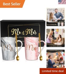14-Ounce Mr and Mrs Coffee Mug Set – Stylish Wedding & Anniversary Gifts 2026