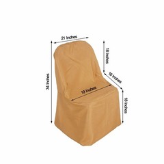 50 Gold Polyester FOLDING Flat CHAIR COVERS Wedding Party Banquet Decorations