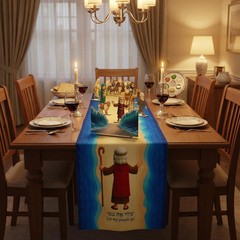 Passover Decorations Set – 9PCS Double-Sided Wooden 94.0 x 14.5 inches, Bule