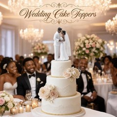 Wedding Cake Topper Bride and Groom Figurine with Veil for Wedding Bridal Shower