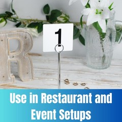 FAVSTOCK Number Cards 4″x4″ Black on White – Table Numbers 1-100, Double Sided