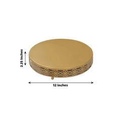 12″ Gold Metal Fleur De Lis Round Pedestal Cake Stand Party Events Decorations