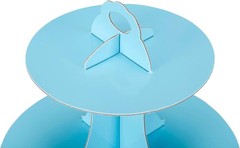 Sturdy 3-Tier Dessert Display Stand in Light Blue for Events, Holds 16 Cupcakes