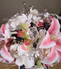Handmade Wedding Bouquet Pink And White With Jewels Beautiful Made In 2010