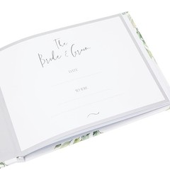 Ivory White Wedding Day Guest Book With Shiny Gold 3d Mr And Mrs Letters And Gre