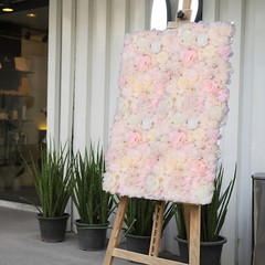 6-Pack Champagne Silk Flower Wall Panels 40 × 60 cm Floral Backdrop