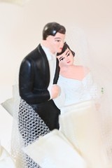 VTG RETCO 1965 Wedding Cake Topper Bride Groom Arch Mid Century 10 Inch