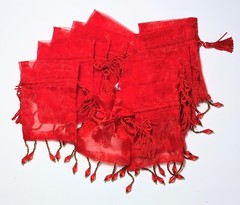 Jewelry Bags Organza Bags Red Gift Pouch Candy Wedding Favor Mix 5×7 3×4 48pcs