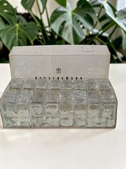 Pottery Barn Placecard Holders Clear Glass Cubes Wedding Shower Display Set 8