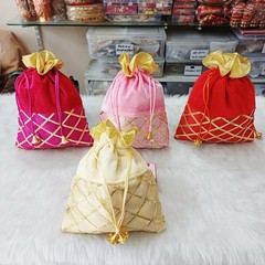 Velvet Potli,Batwa,Return Gift Potli,Mithai,Bhaji,Ladoo Potli,Baby Shower,Potli