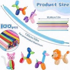Nobledecor 260 Long Balloons 100pcs 12 inches, Color