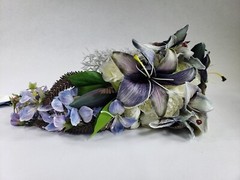Bridal Bouquet 12 Inch Cascading Wedding Bouquet, Blue – WITH DEFECTS