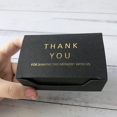 100x Gold Foil Rectangle Wedding Party Baptism Black Favour Boxes Thank You Gift