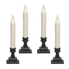 Vintage LED Battery Operated Window Candles with Timer, Bright Antique Bronze