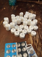 34 Flameless LED Tea Light Candles with 24 Brand New Replacement Batteries Lot