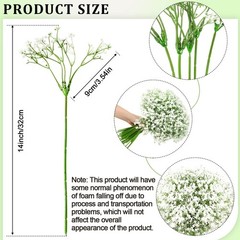 Ysleen 300 Pieces Artificial Flowers Plastic Baby Breath Flowers Faux Gypsoph…