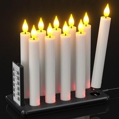 10pcs Flameless Rechargeable Taper Candles, Bright Rechargeable Taper, 10pcs