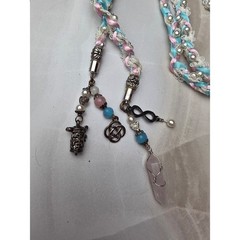 Pastel Handfasting Cord Braided Ribbon Lace Rose Quartz Pentacle Charms 53in D1