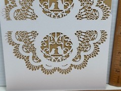 90+ Laser Cut Wedding Invitations Kit Envelopes White Pearlescent Brown Doves