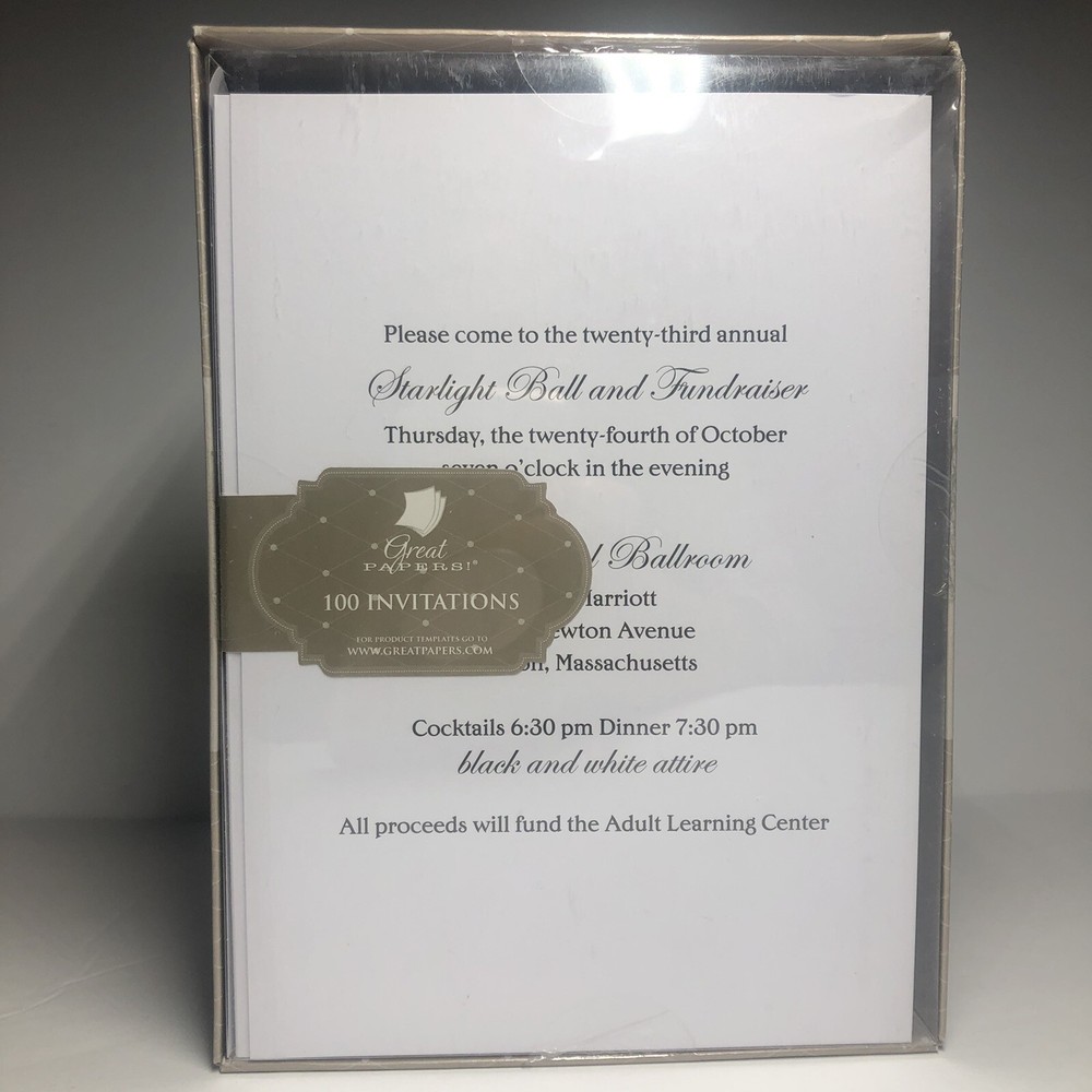 Hortense B. Hewitt 100 Count Blank DIY Invitation Kit, White – (E2)