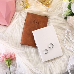 2 Pcs Wedding Vow Books His and Hers Notebook for White, Brown