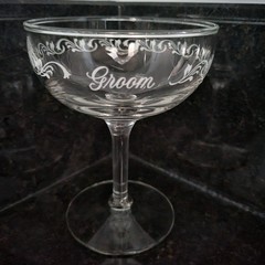 Vintage Bride Groom Wedding Toasting Champagne Wine Glasses