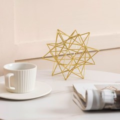 Metal Geometric Table Top Decor, 3D Metal Geometric Sculpture, Gold Abstract …