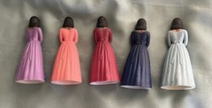 VINTAGE 5 BRN BRIDESMAIDS IN RAINBOW GOWNS OLD STOCK CAKE TOPPERS’ NEW-FREE SHIP