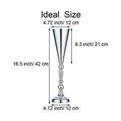 Sliver Vase Centerpiece Table Decorations – 10 Pcs Metal Tabletop Flower Stan…