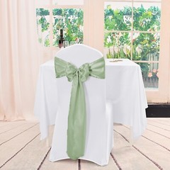 60 Pcs Satin Chair Sashes Sage Green Satin Chair Sashes Chair Decorative for …