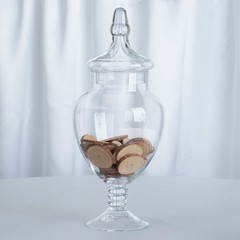 Set of 3 10″ 12″ 14″ tall Clear Glass Apothecary Jars Containers with Lids Sale