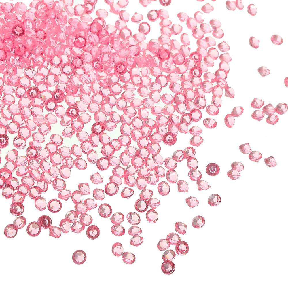 6000Pcs Acrylic Wedding Diamonds 3mm Table Crystals Confetti Pink