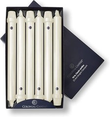 Colonial Candle Unscented Taper Candle, Classic Collection, 10 In, Ivory