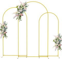 Stunning Set of 3 Metal Arch Backdrops – 7.2FT, 6.6FT, 6FT for Any Occasion