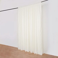 IVORY 10 ft x 10 ft Polyester Sheer Chiffon Dual Layer CURTAIN Rod Pockets Party