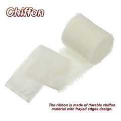 1 Set/4 Rolls 1.5 In x 5 Yard Handmade Fringe Silk Chiffon Ribbon, Multicolor